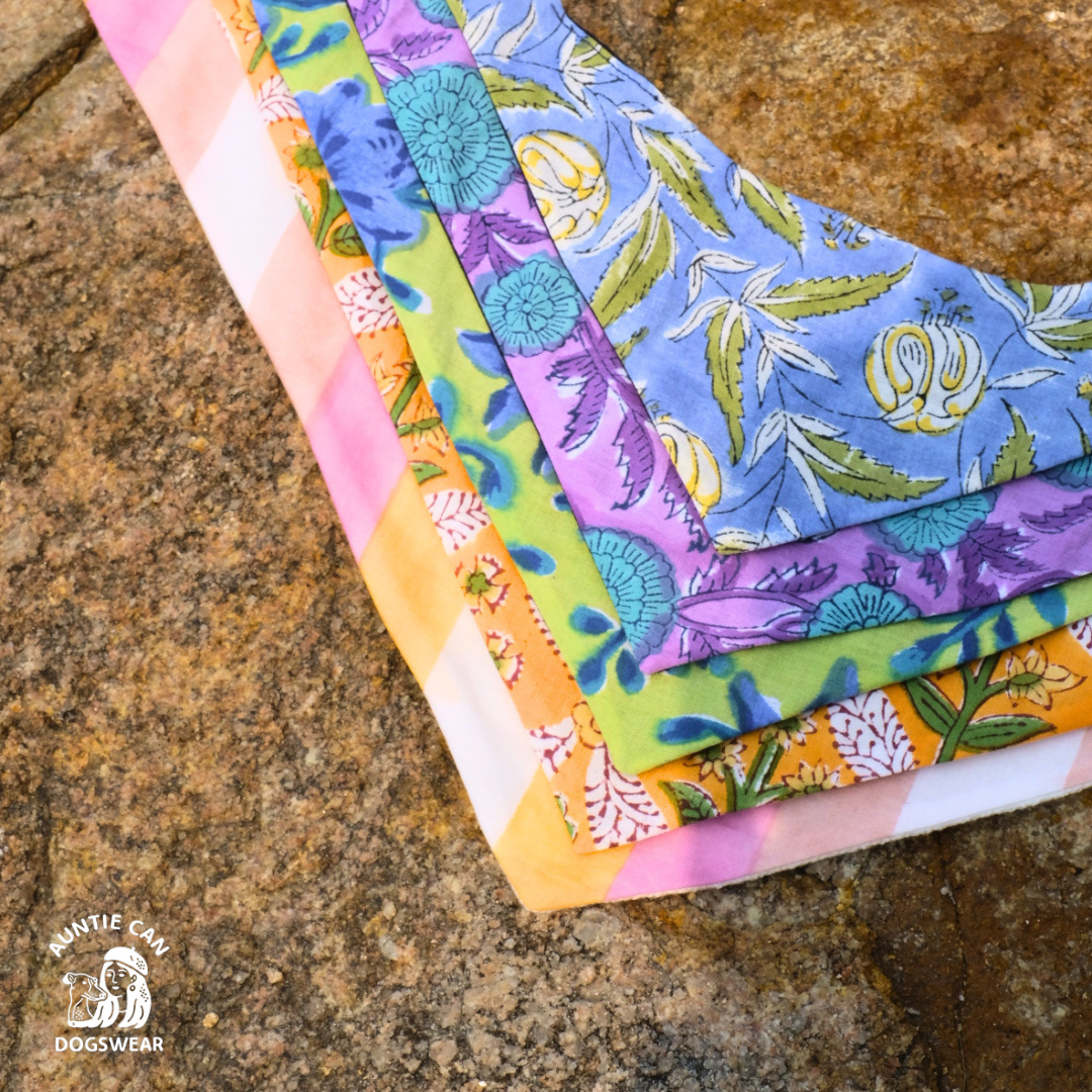 Auntie Can Dogswear Bandana in five sizes