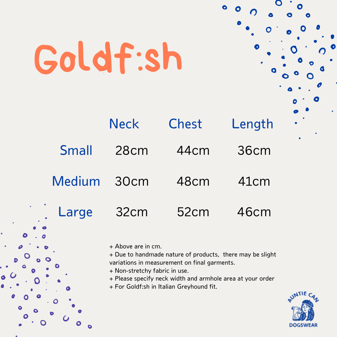 Gold:sh Auntie Can Dogswear - Size chart