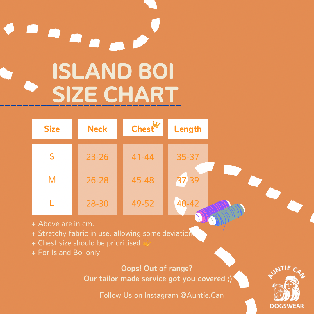 island boi Auntie Can Dogsear size chart