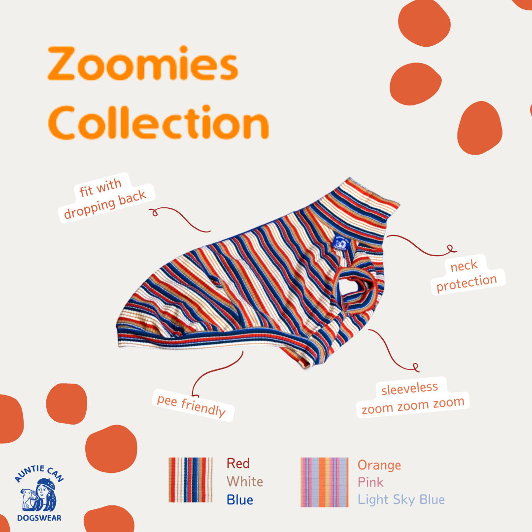 zoomies Auntie Can Dogswear - Red White Blue