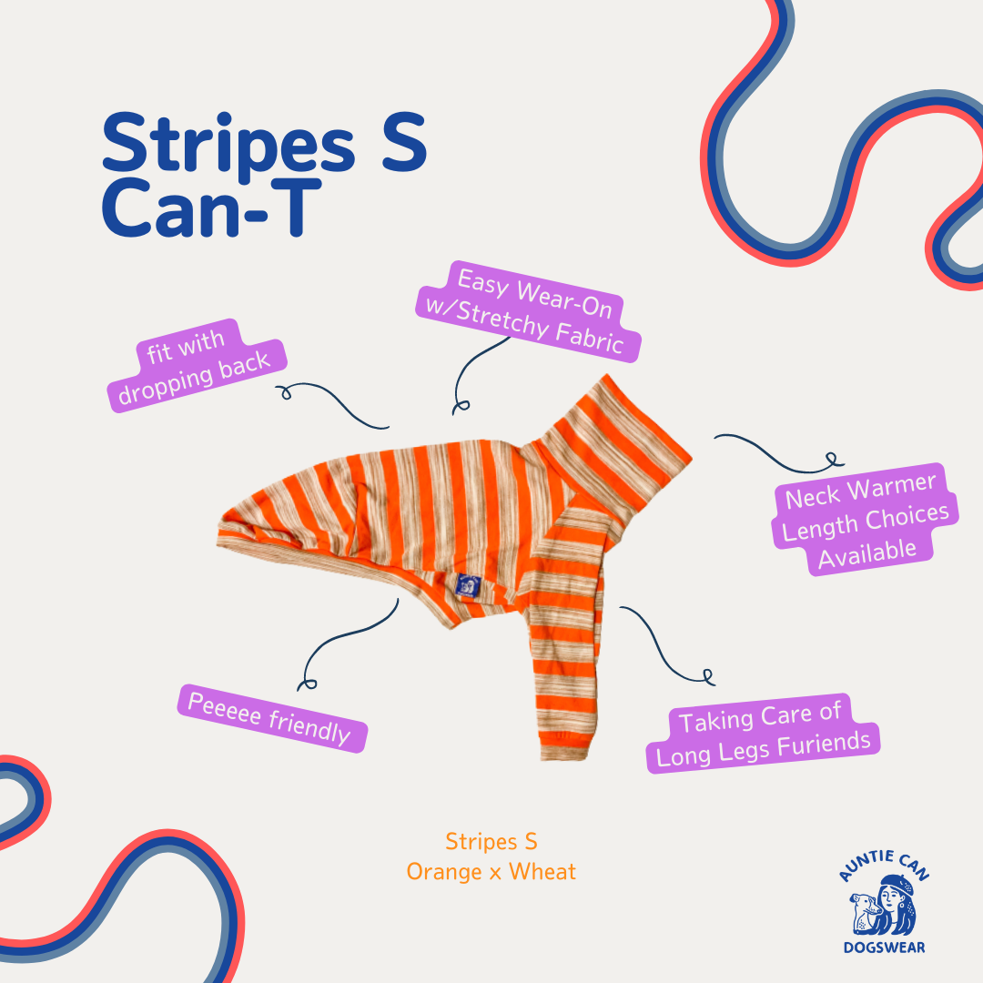 Can-T Auntie Can Dogswear - Stripes S Orange x Wheat