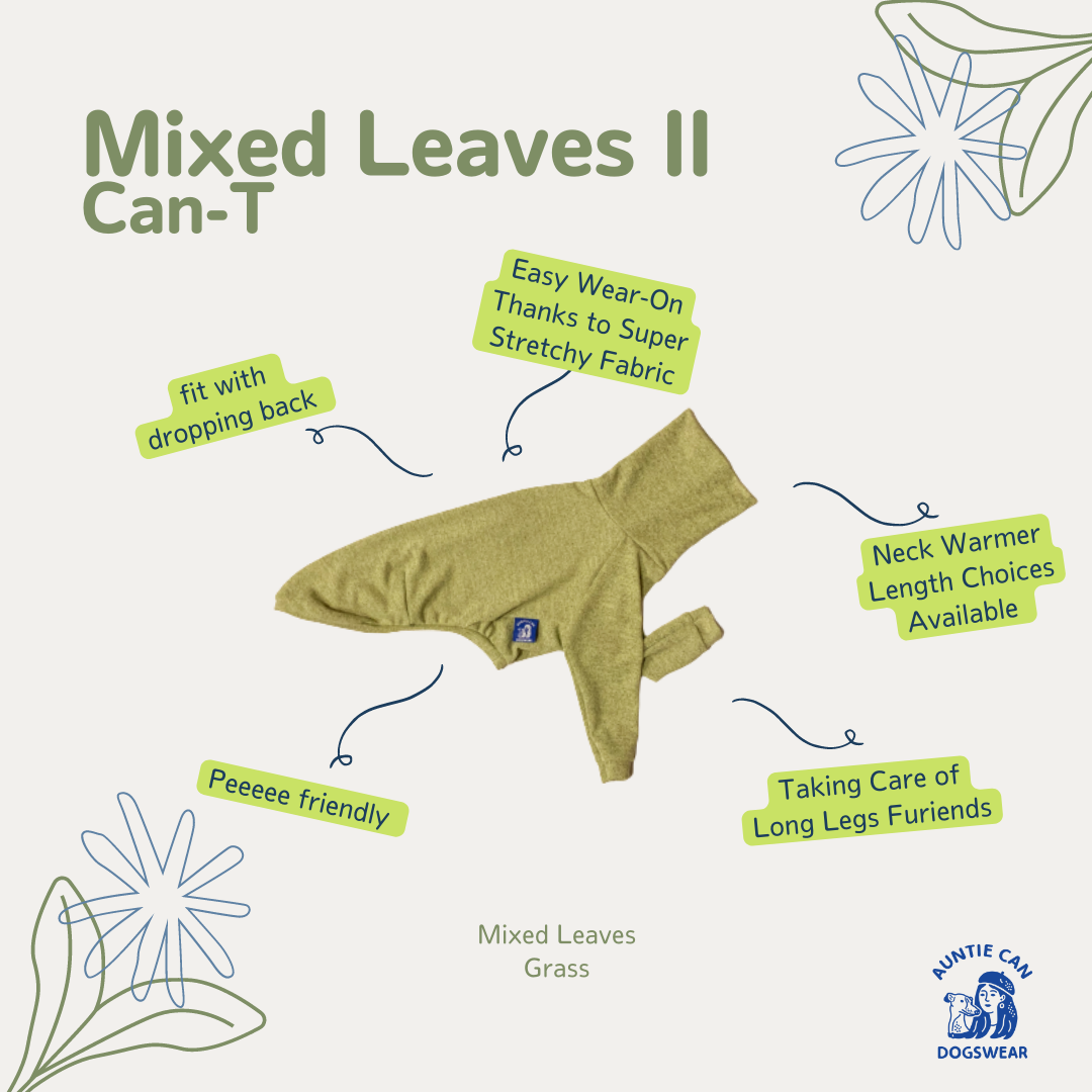 Can-T Auntie Can Dogswear - Mixed Leaves Grass