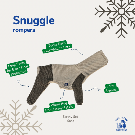 Snuggle the dog rompers - sand 