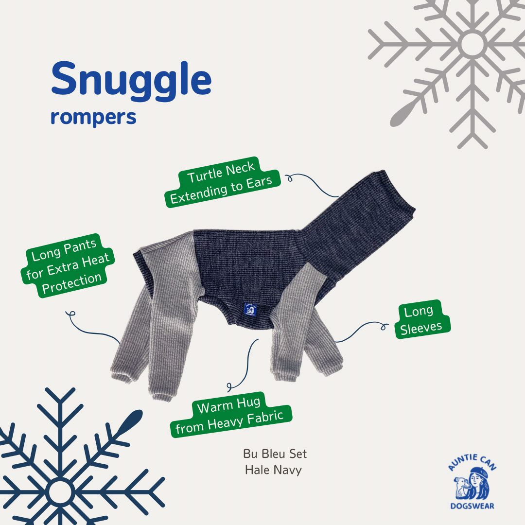 Snuggle the dog rompers - hale navy